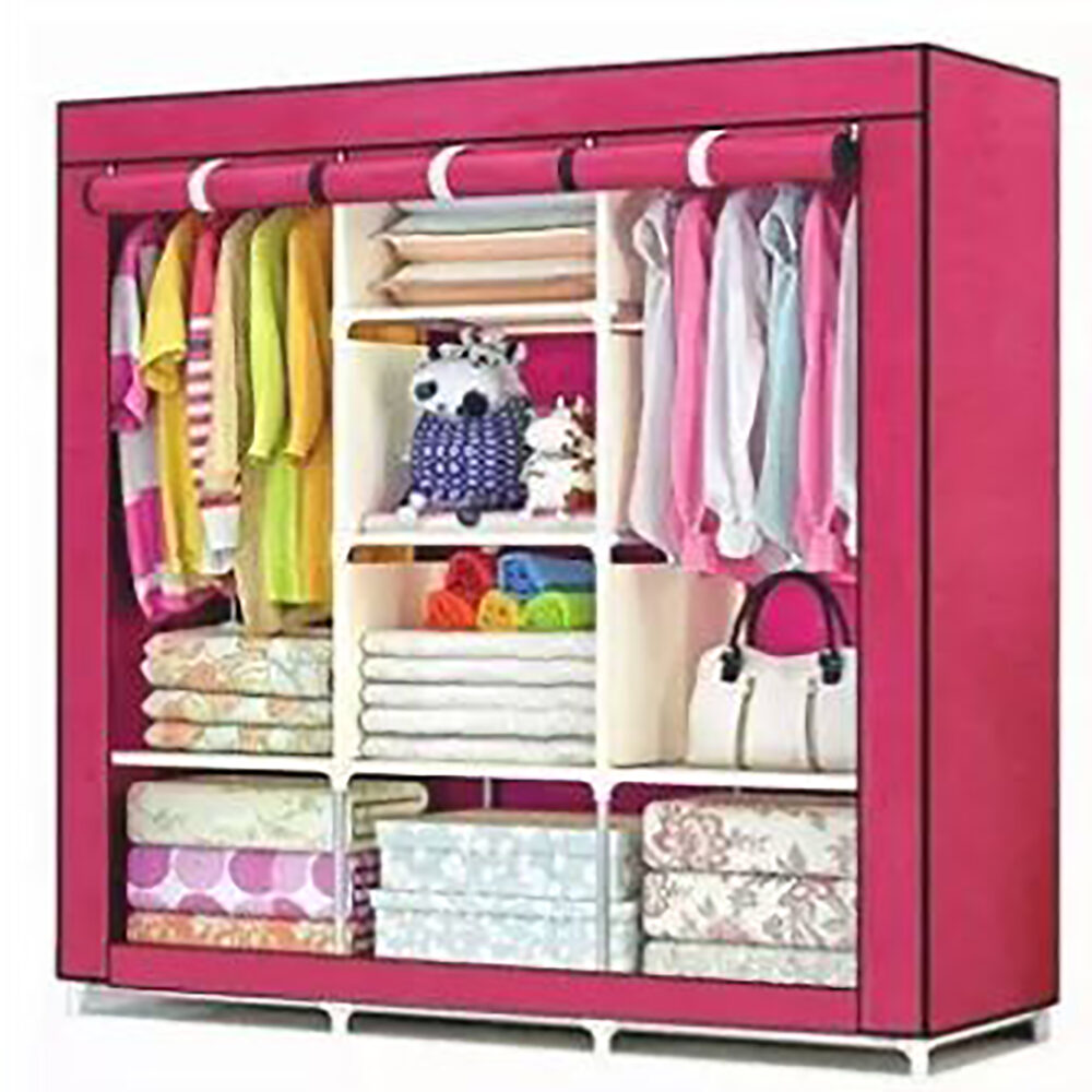 Folding Clothes Closet Wardrobe Daraz Storage Rack Organizer Cabinet Cupboard