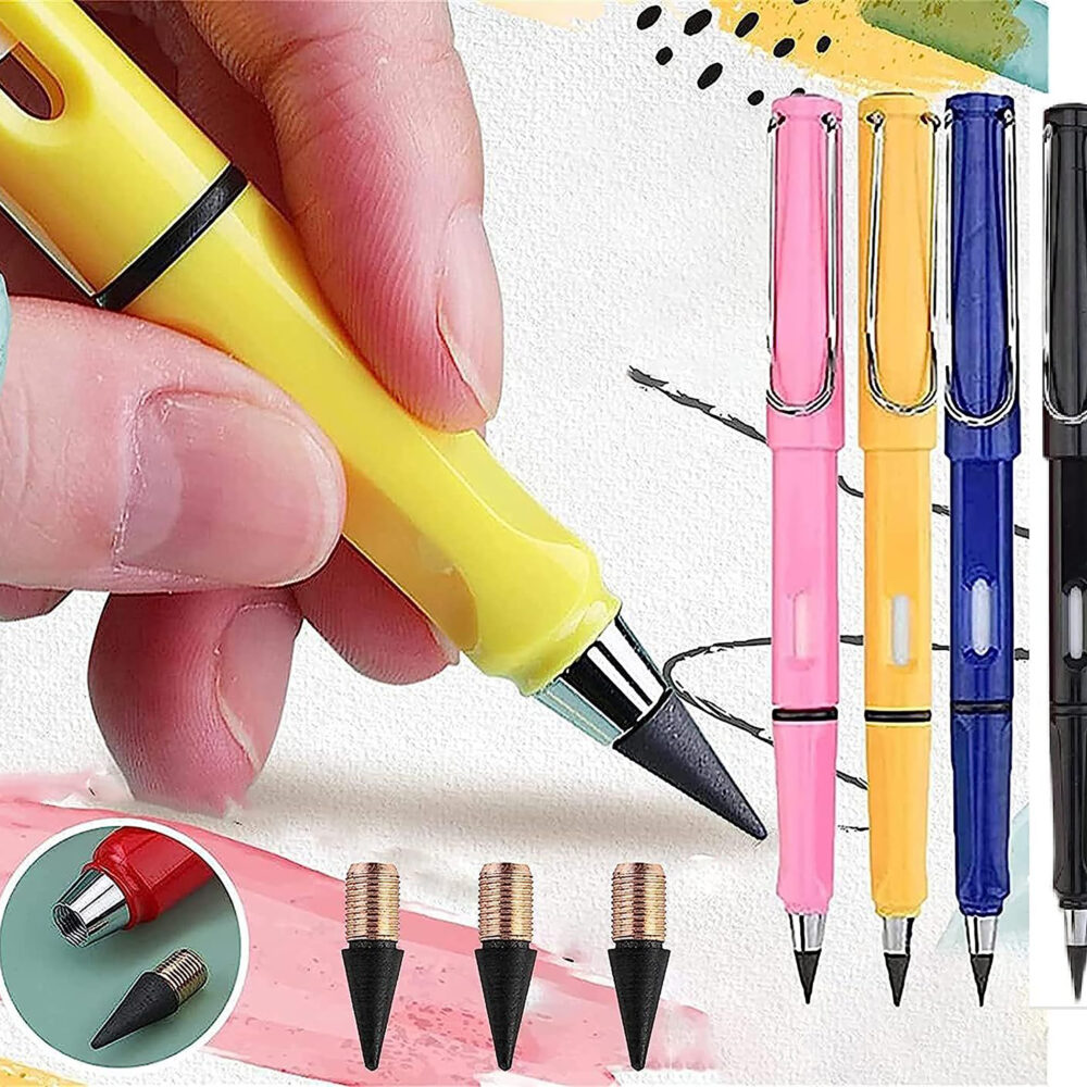Infinity & Infinite everlasting Pencil with Eraser, Eternal inkless Pencils (Colour May Vary) Ratings 1