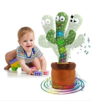 Dancing Cactus Plush Talking Toy With Light Funny Singing Electronic Recording Function